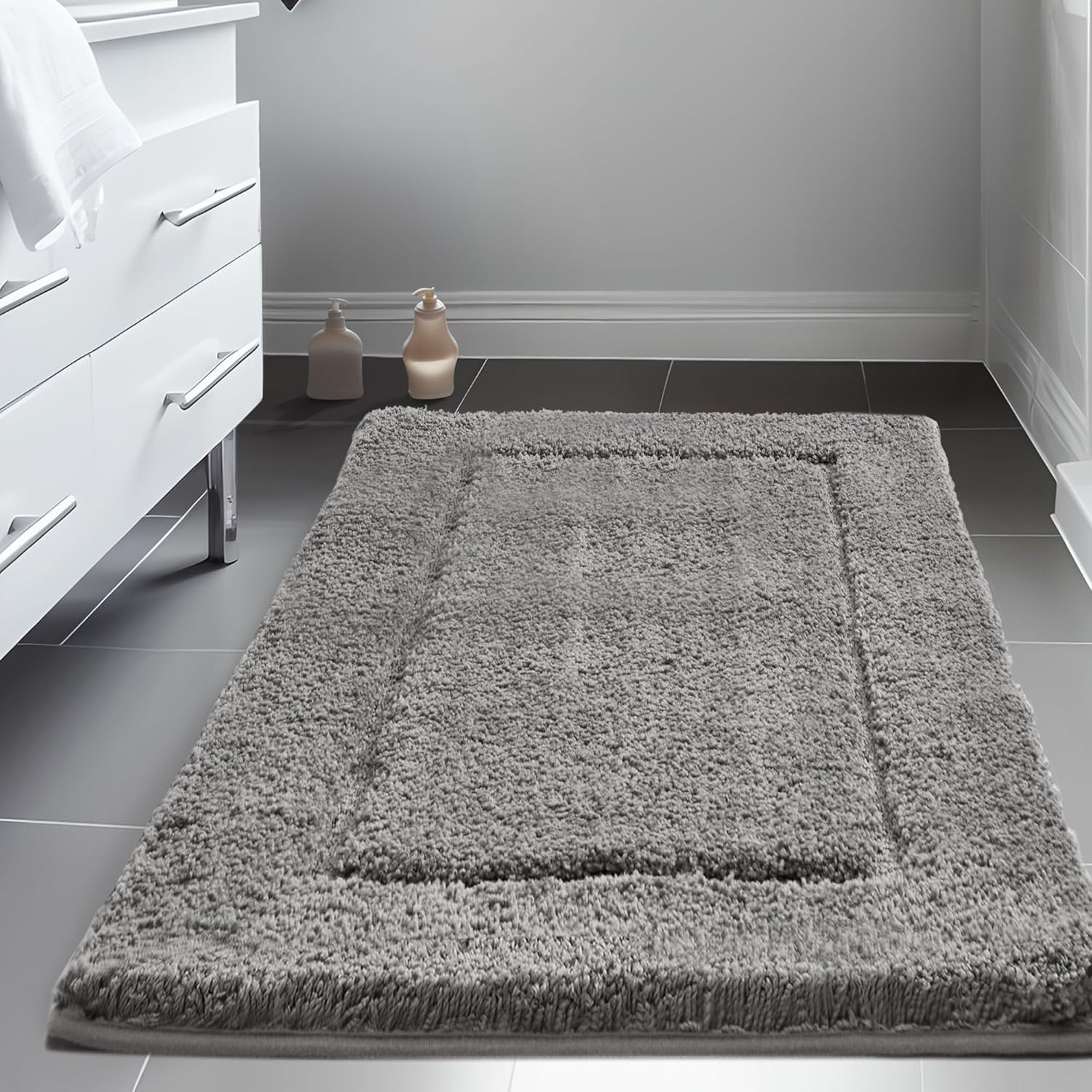 MABOSY Extra Soft Plush Bathroom Rugs Non Slip Premium Bath Rugs 17"X ...
